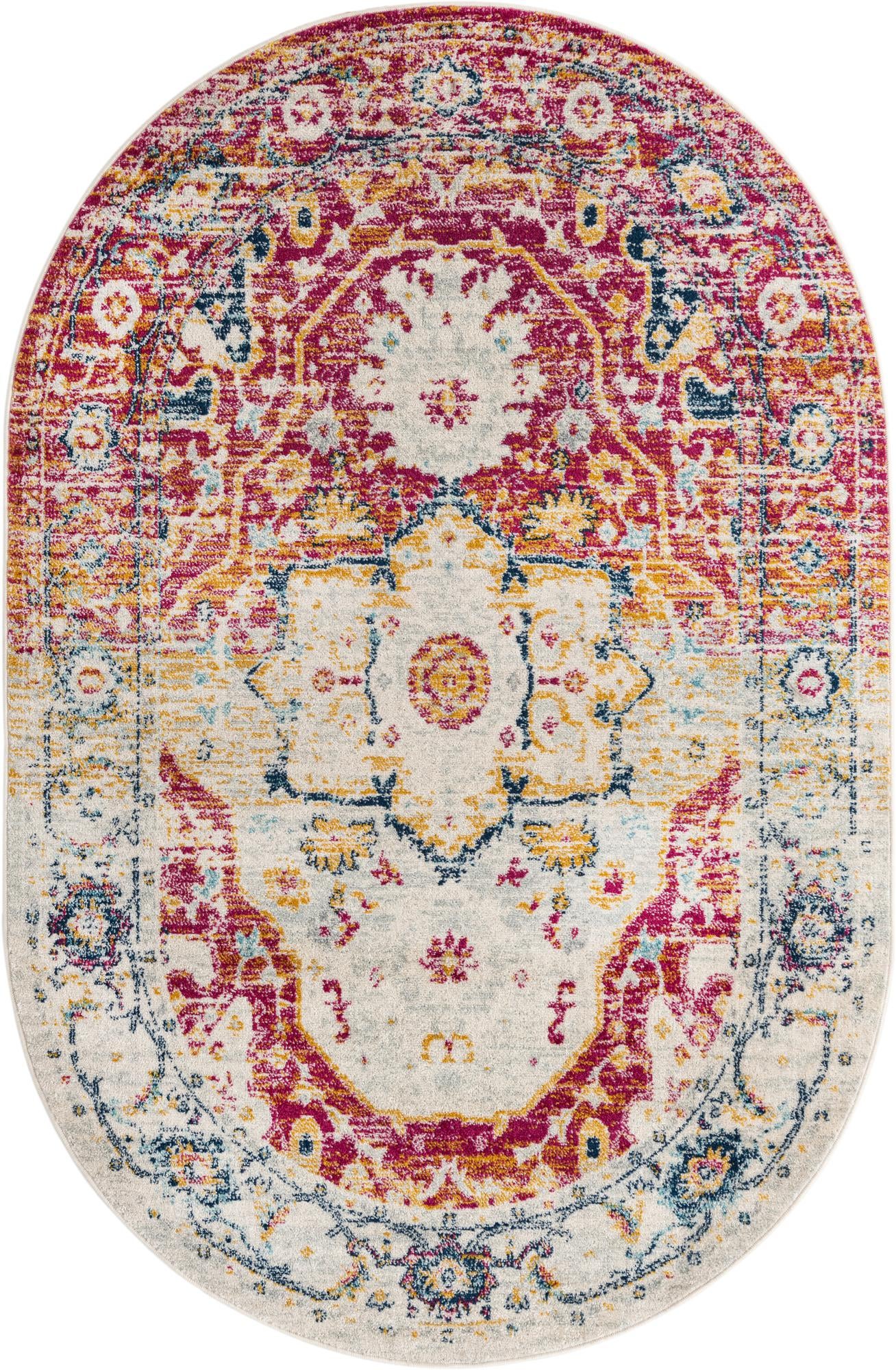 5' 3 x 8' Madeline Vintage Oval Rug