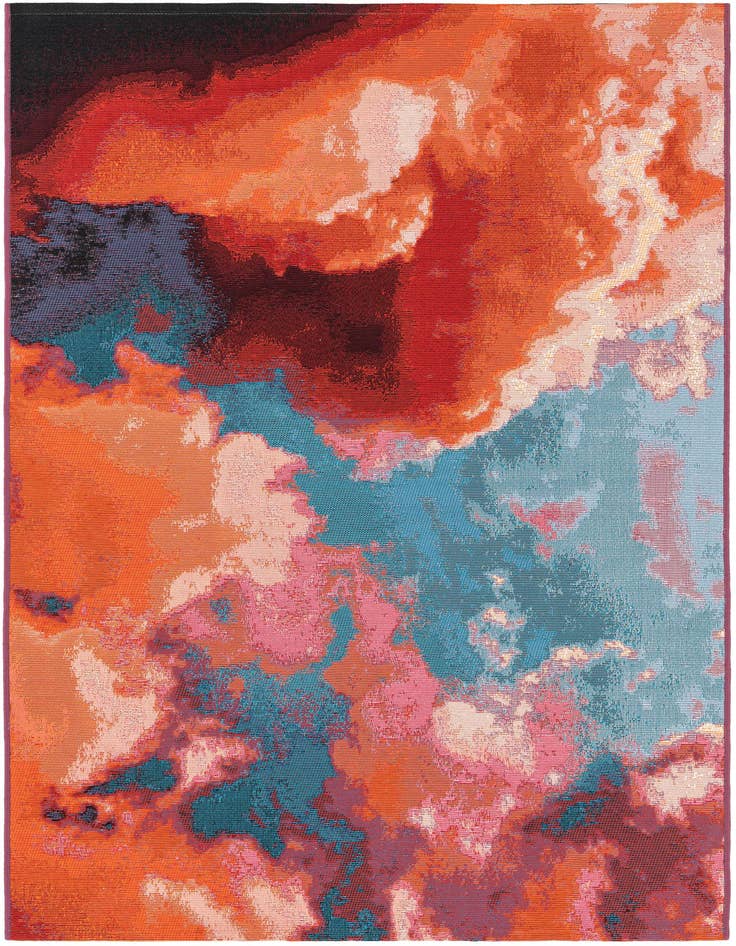 Detail image of 4' 1 x 6' 1 Easy-Clean Modern Indoor / Outdoor Rug