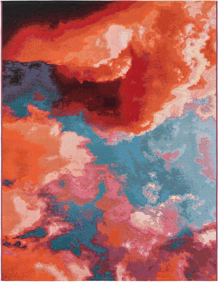 Detail image of 5' 3 x 8' Easy-Clean Modern Indoor / Outdoor Rug