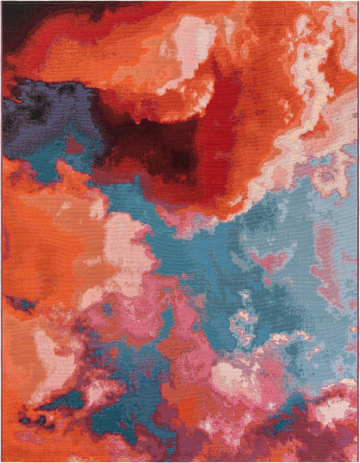 Detail image of 7' 10 x 10' Easy-Clean Modern Indoor / Outdoor Rug