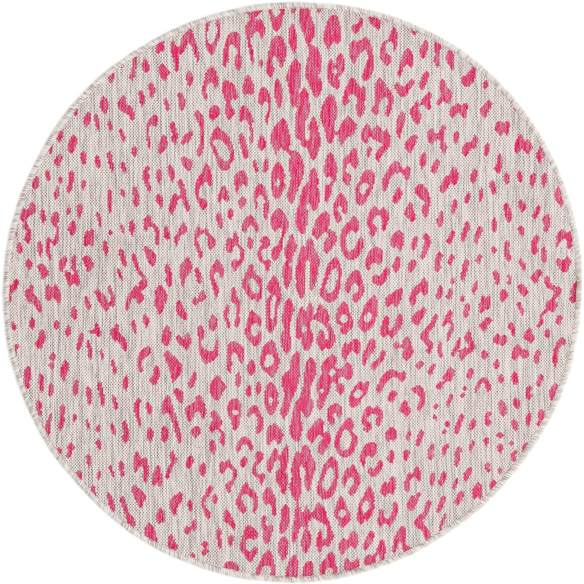 4' x 4' Easy-Clean Safari Indoor / Outdoor Round Rug