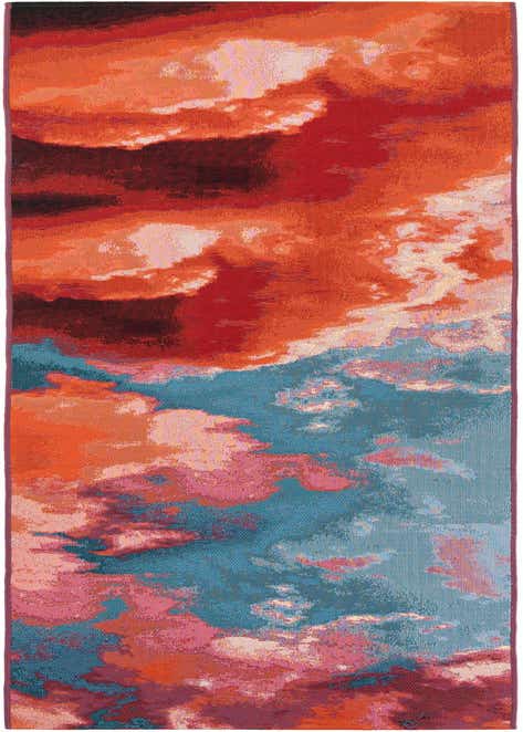 2' 7 x 12' Easy-Clean Modern Indoor / Outdoor Runner Rug