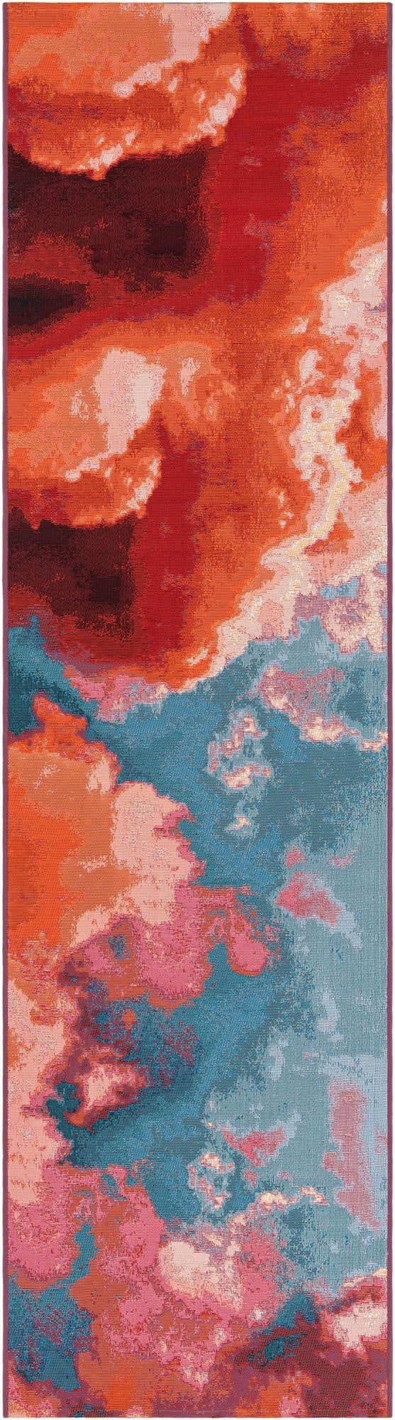 2' 7 x 10'  Washable Modern Indoor / Outdoor Runner Rug