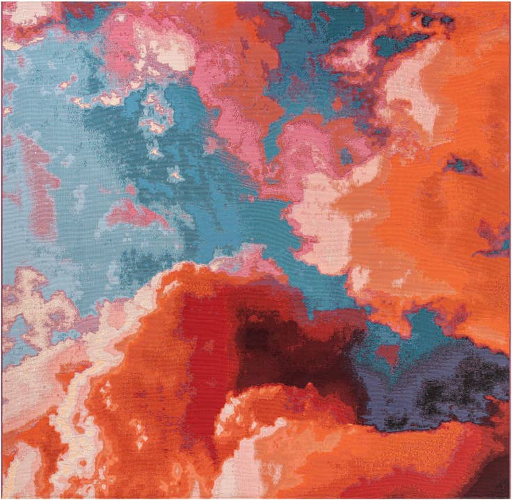 Detail image of 10' x 10' Easy-Clean Modern Indoor / Outdoor Square Rug