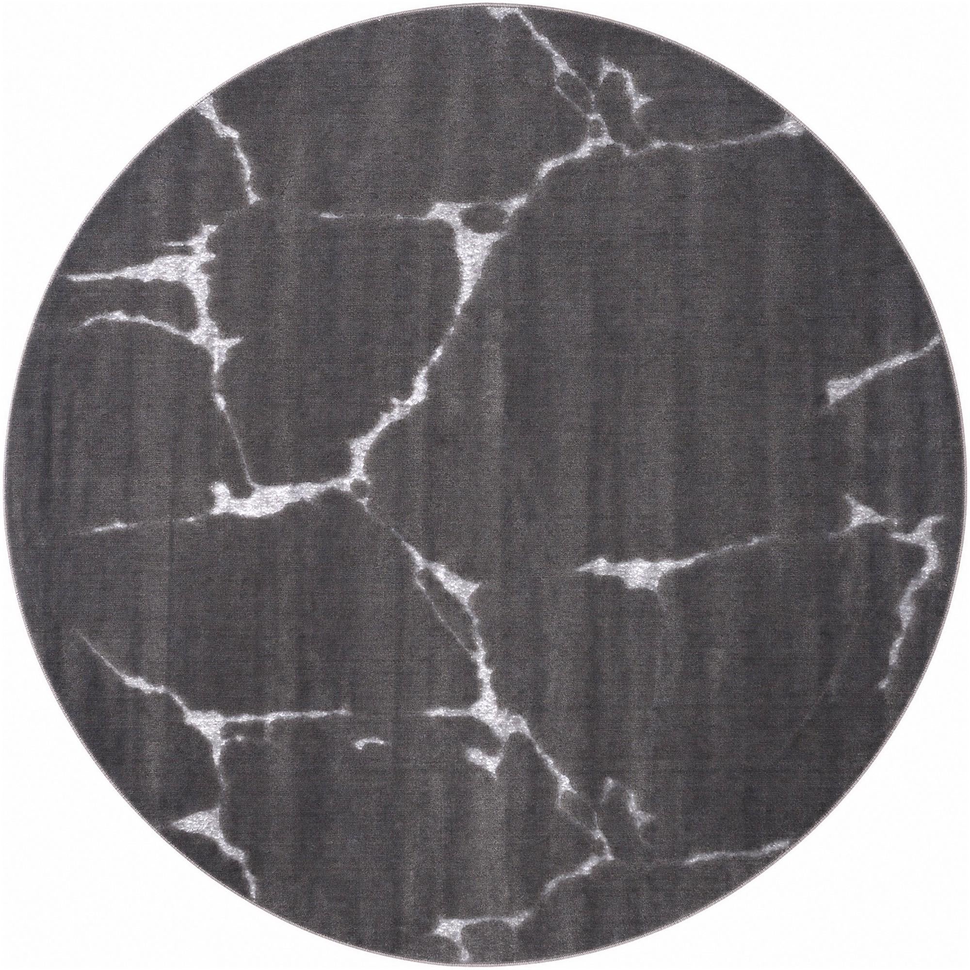 Gray and Silver Vogue Geo Round Rug