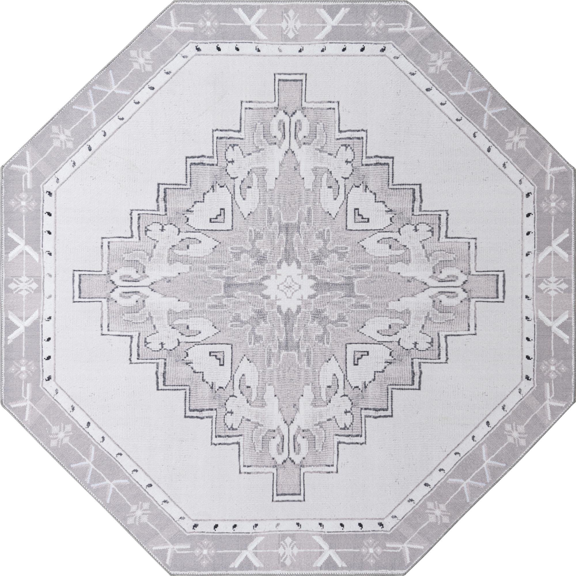 7' 6 x 7' 6 Washable Timeless Octagon Rug