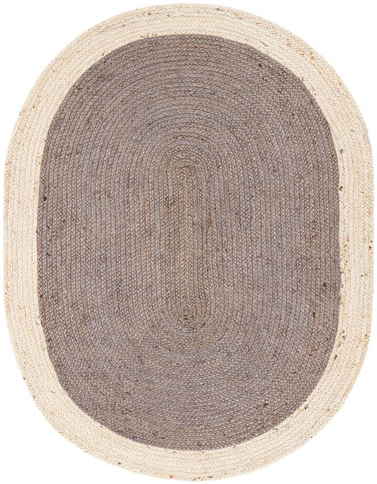 Detail image of 4' 1 x 6' 1 Handmade Braided Jute Oval Rug