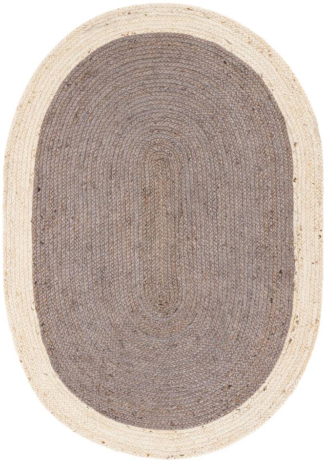 Detail image of 4' 1 x 6' 1 Handmade Braided Jute Oval Rug
