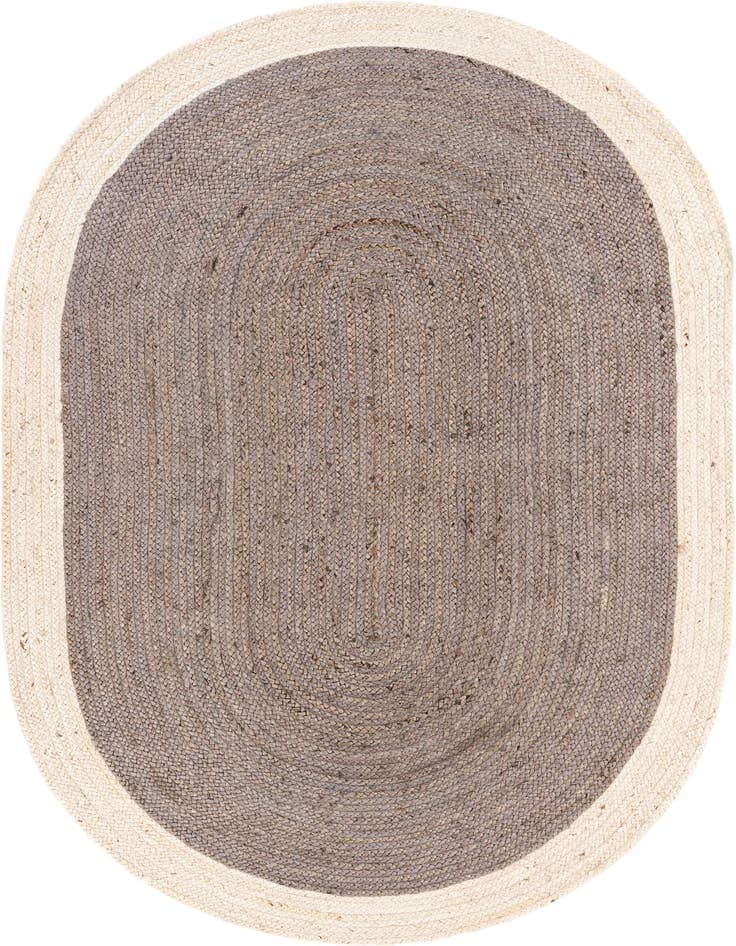 Detail image of 5' 1 x 8' Handmade Braided Jute Oval Rug