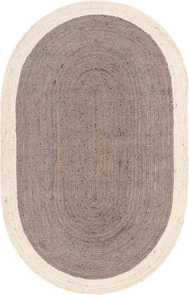 Detail image of 5' 1 x 8' Handmade Braided Jute Oval Rug