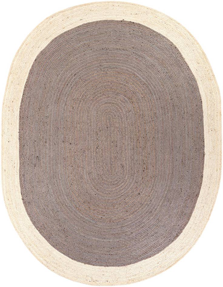 Detail image of 7' 10 x 10'  Hand Braided Jute Oval Rug