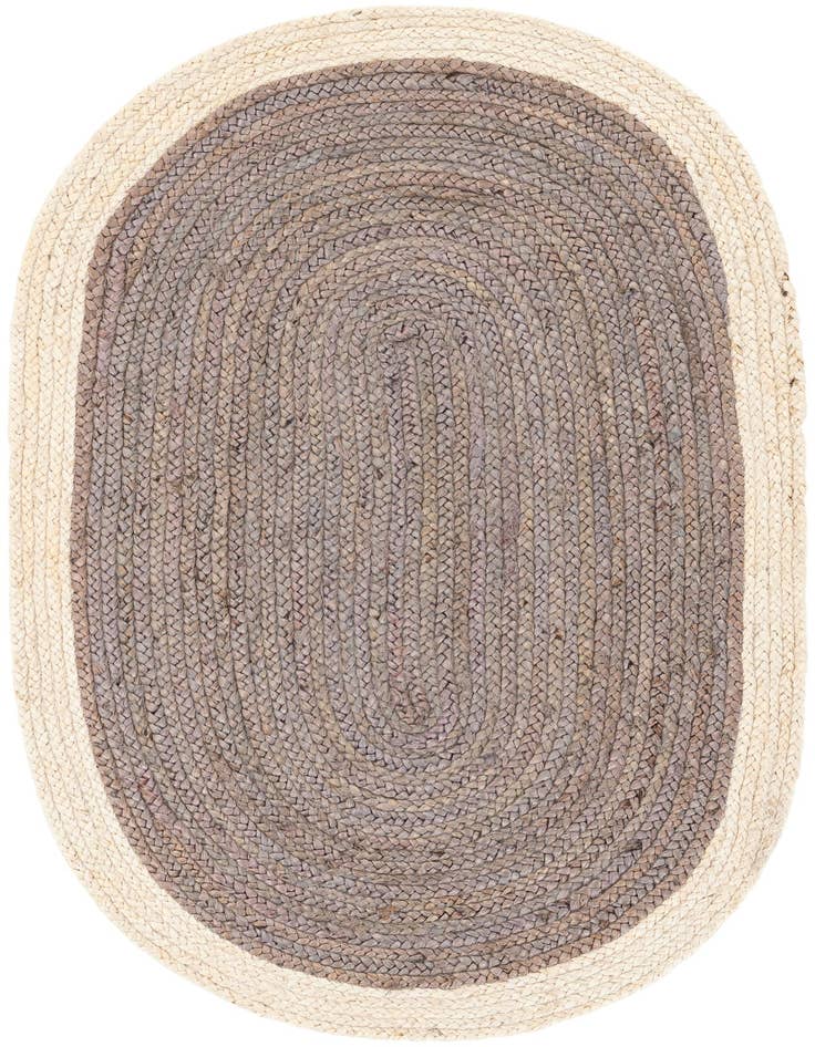 Detail image of 3' 1 x 5' 1  Hand Braided Jute Oval Rug