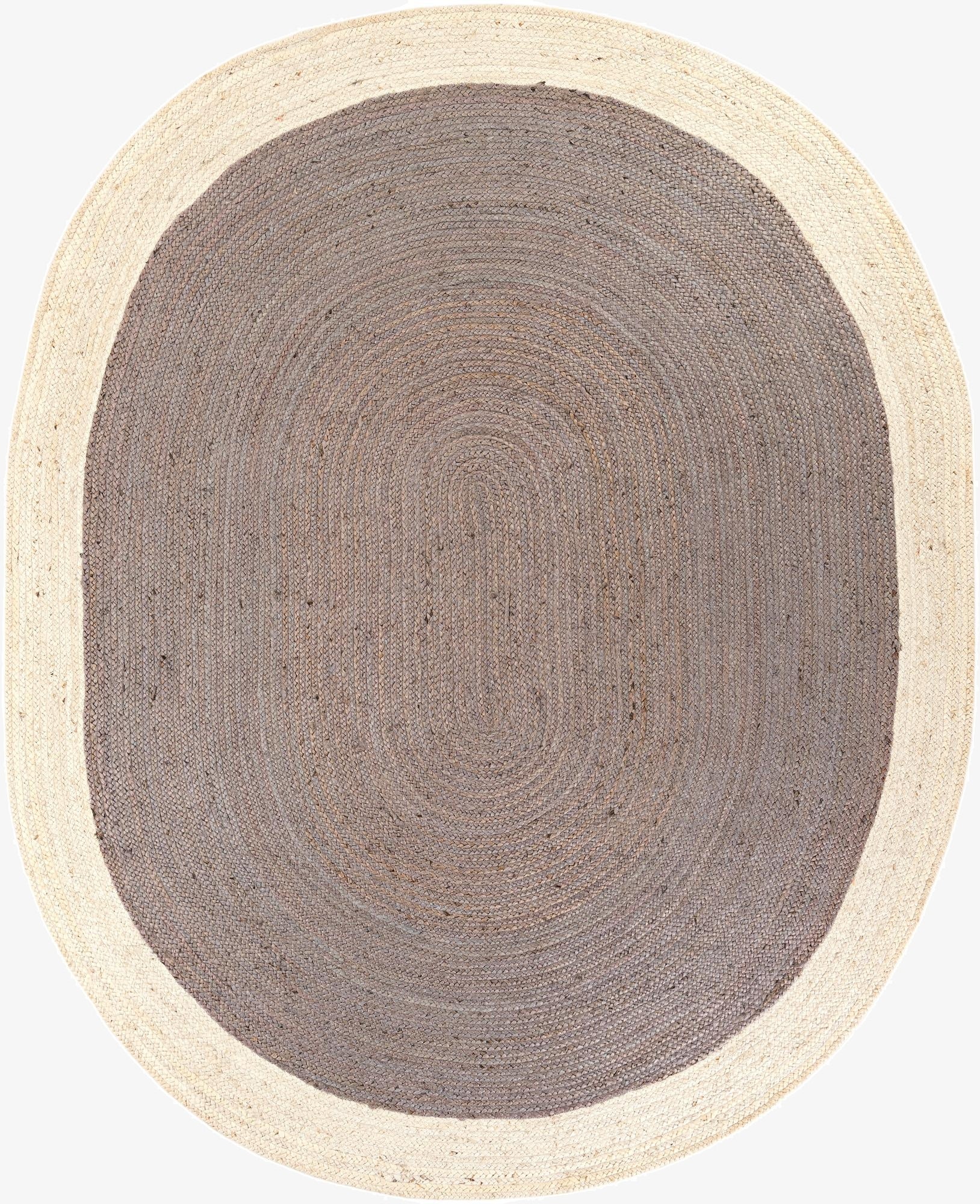 7' 10 x 10'  Hand Braided Jute Oval Rug