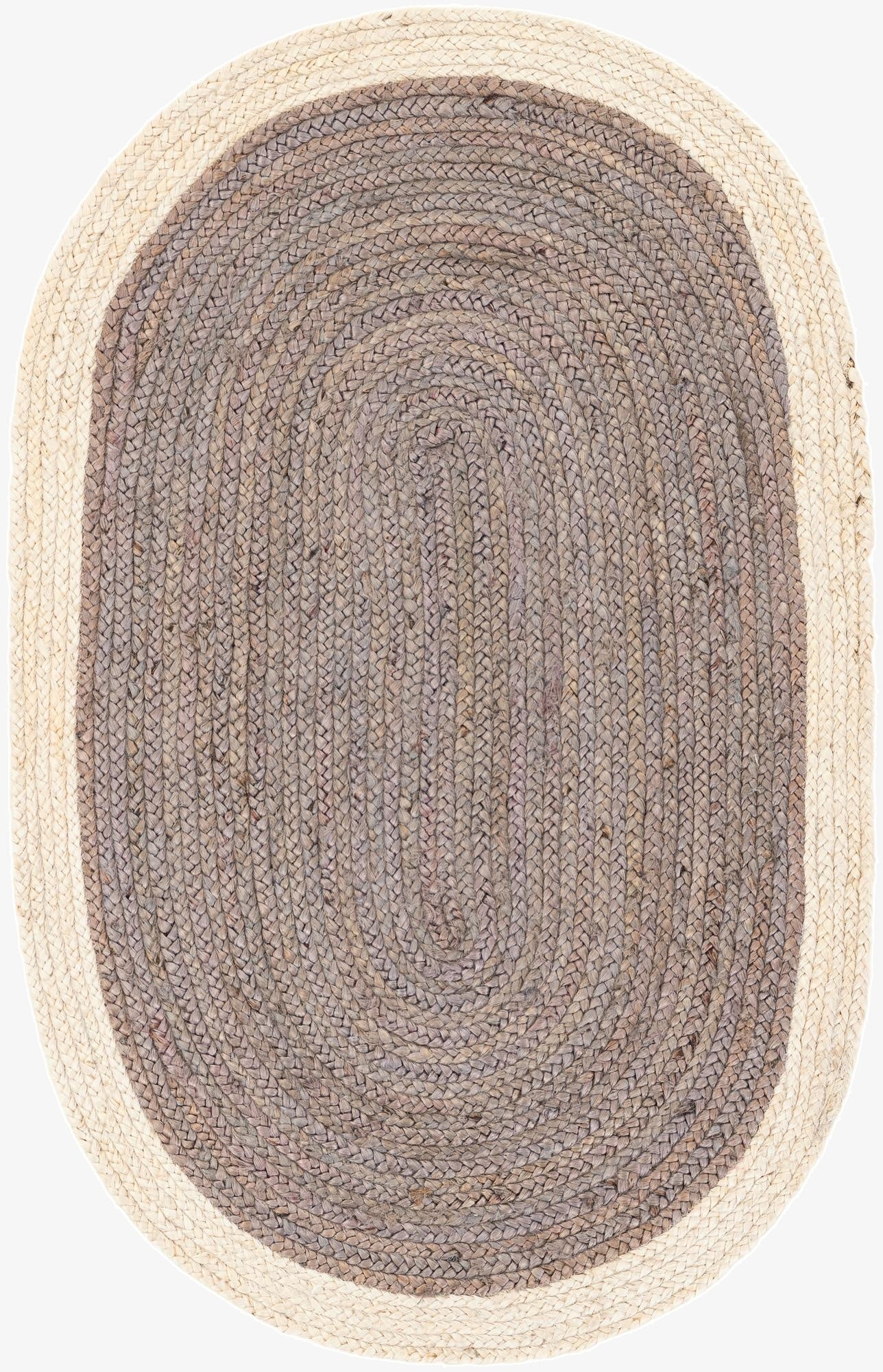 Primary image 95cm x 155cm  Hand Braided Jute Oval Rug