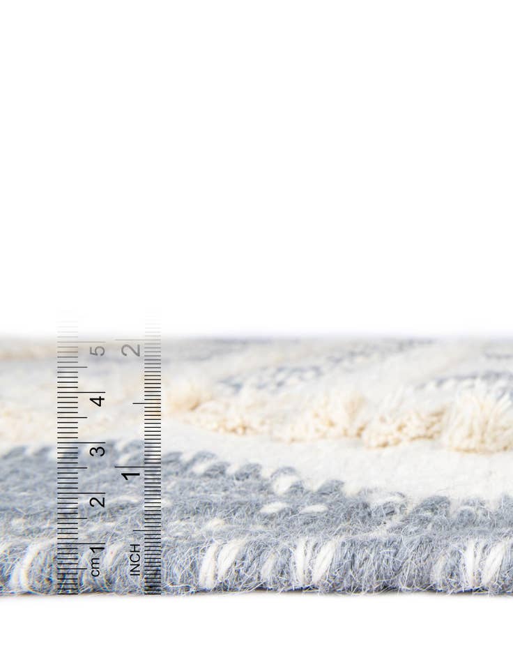 Detail image of Custom Gray and White Hand Woven Arizona Wool Rug