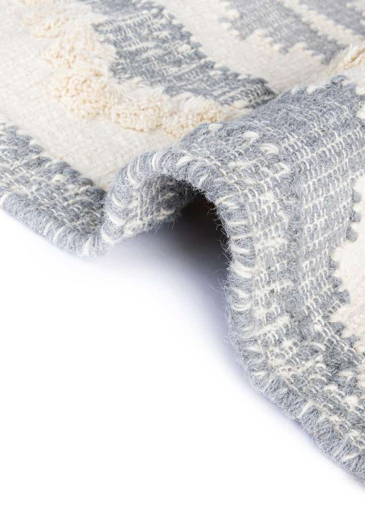 Custom Gray and White Hand Woven Arizona Wool Rug