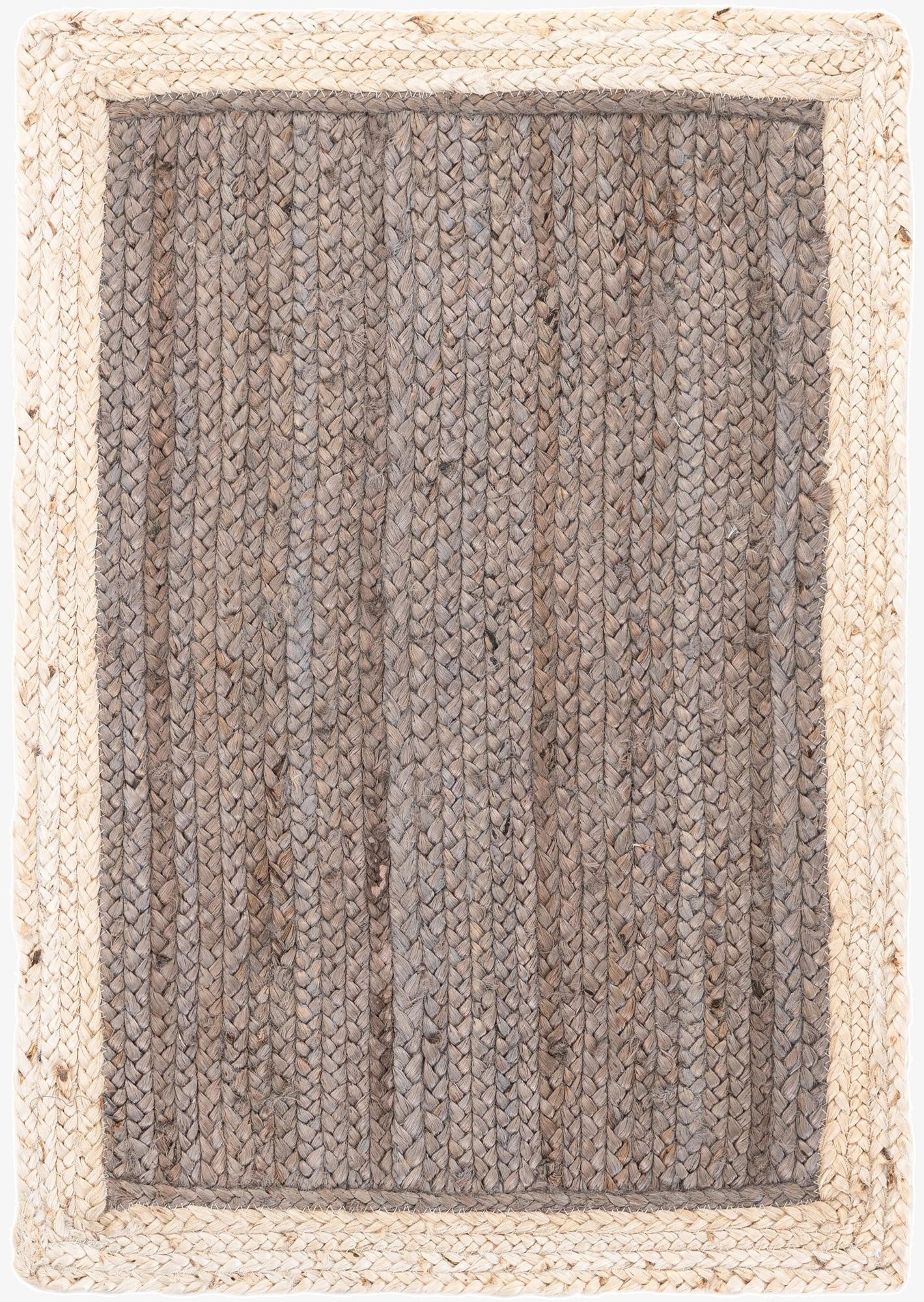 2' x 3' 1  Hand Braided Jute Rug