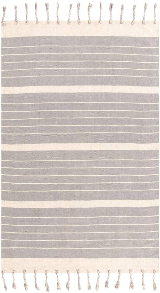 Detail image of 5' 1 x 8' Hand Woven Chindi Cotton Rug