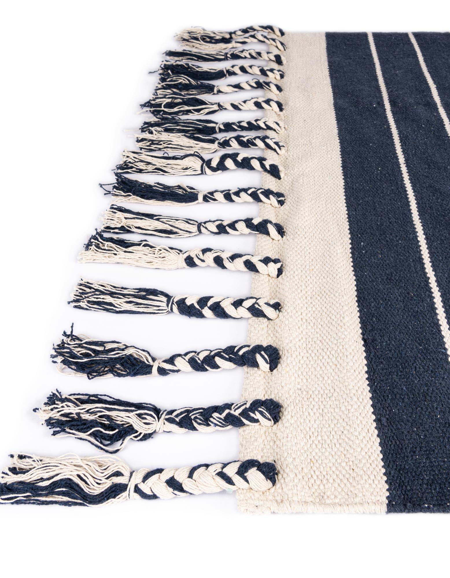 Custom Gray and White Hand Woven Chindi Cotton Rug