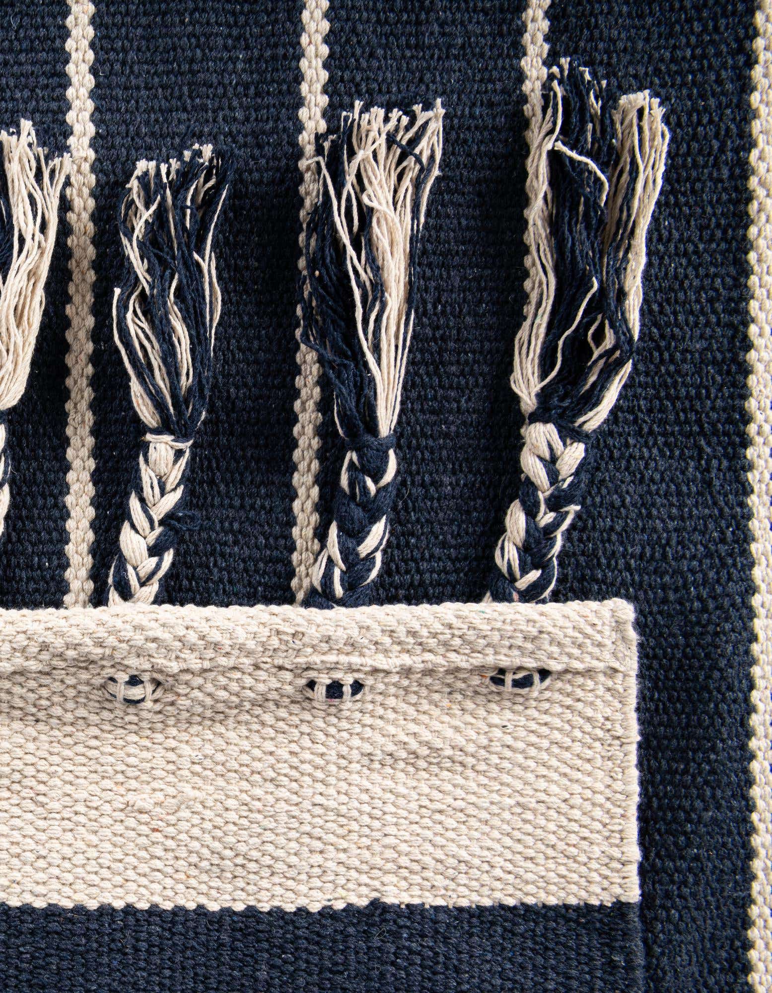Custom Gray and White Hand Woven Chindi Cotton Rug