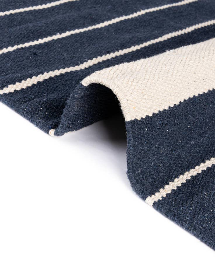 Detail image of Custom Gray and White Hand Woven Chindi Cotton Rug