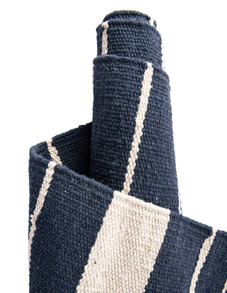 Detail image of Custom Gray and White  Hand Woven Chindi Cotton Rug