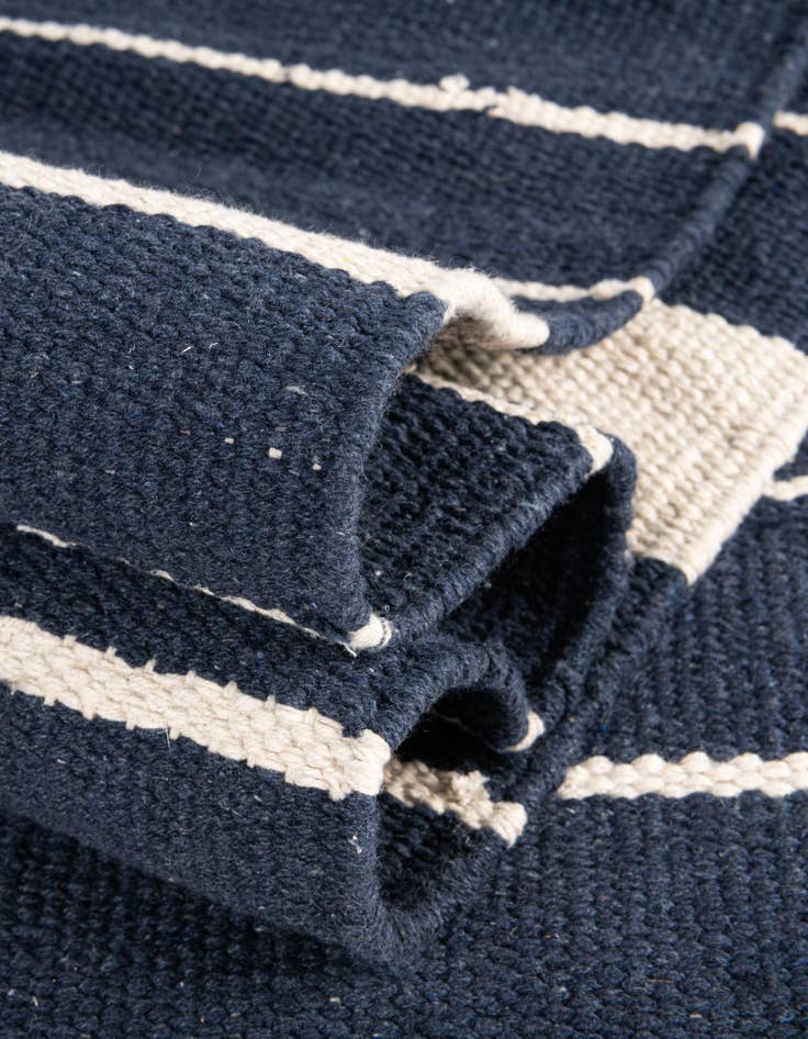 Detail image of Custom Gray and White  Hand Woven Chindi Cotton Rug