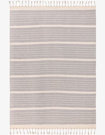 Gray and White Hand Woven Chindi Cotton Rug