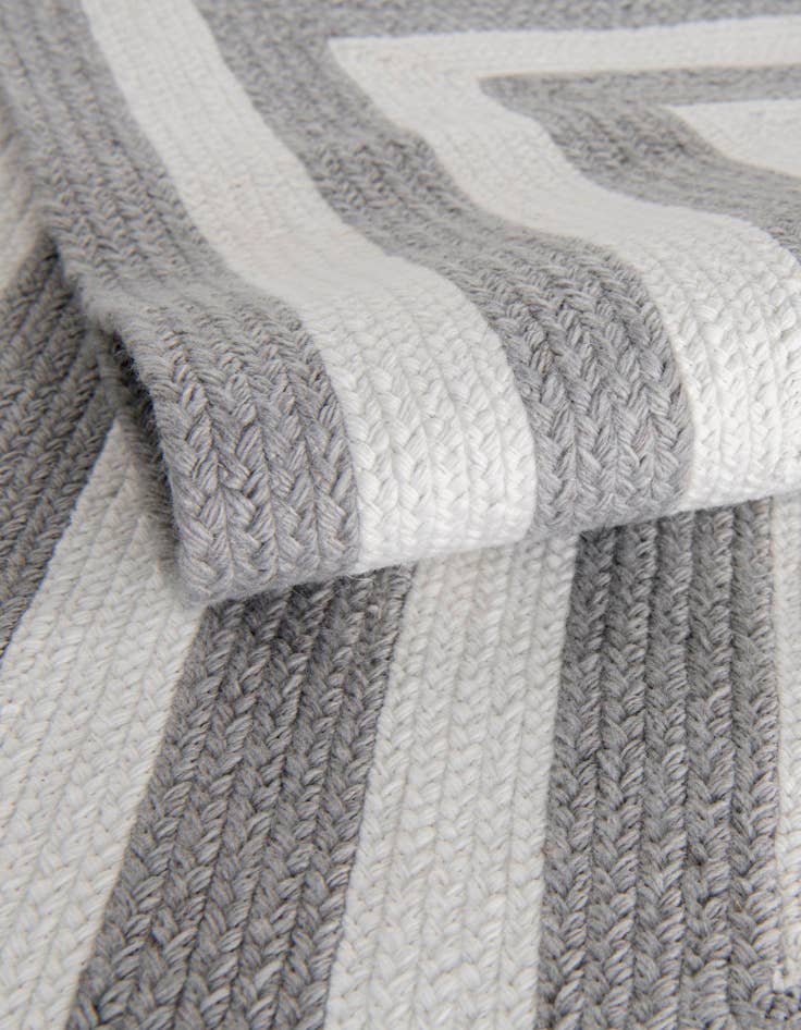 Detail image of Custom Gray and White Easy-Clean Eco Verse Washable Indoor / Outdoor Rug