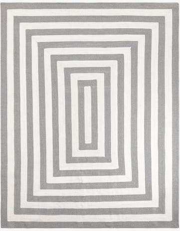Gray and White Easy-Clean Eco Verse Washable Indoor / Outdoor Rug