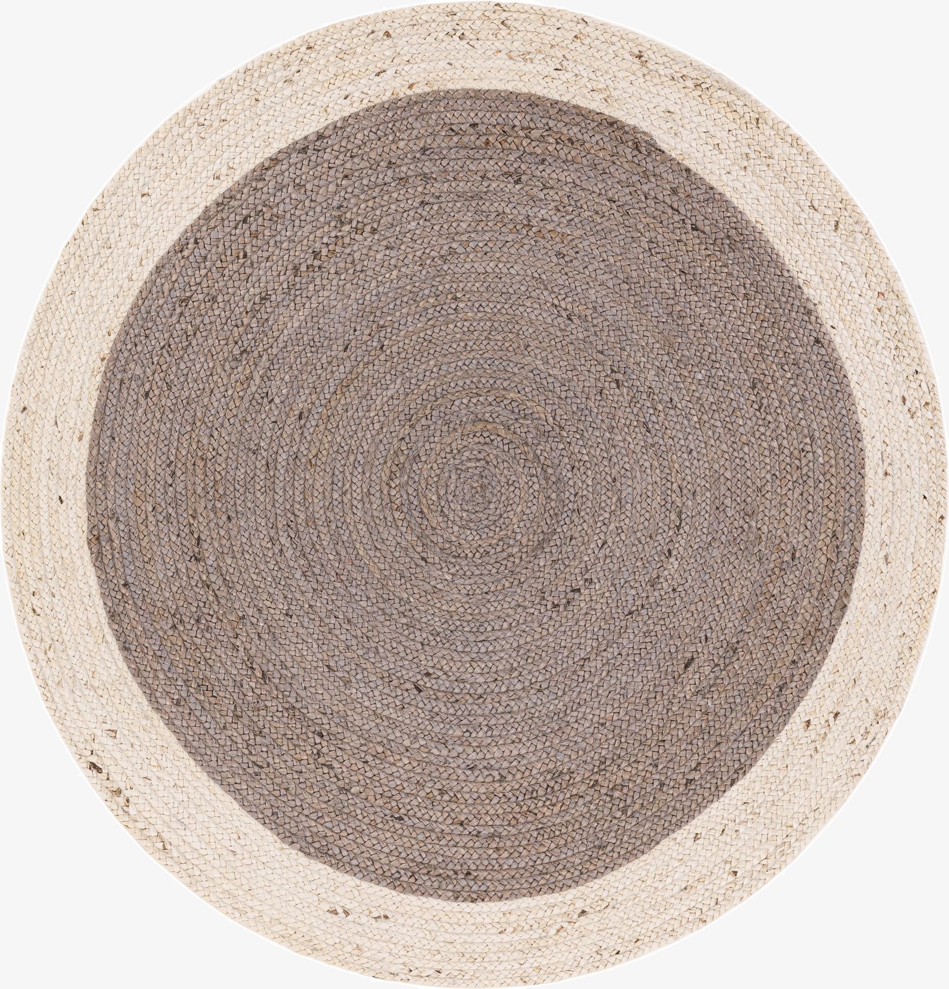 5' 1 x 5' 1  Hand Braided Jute Round Rug