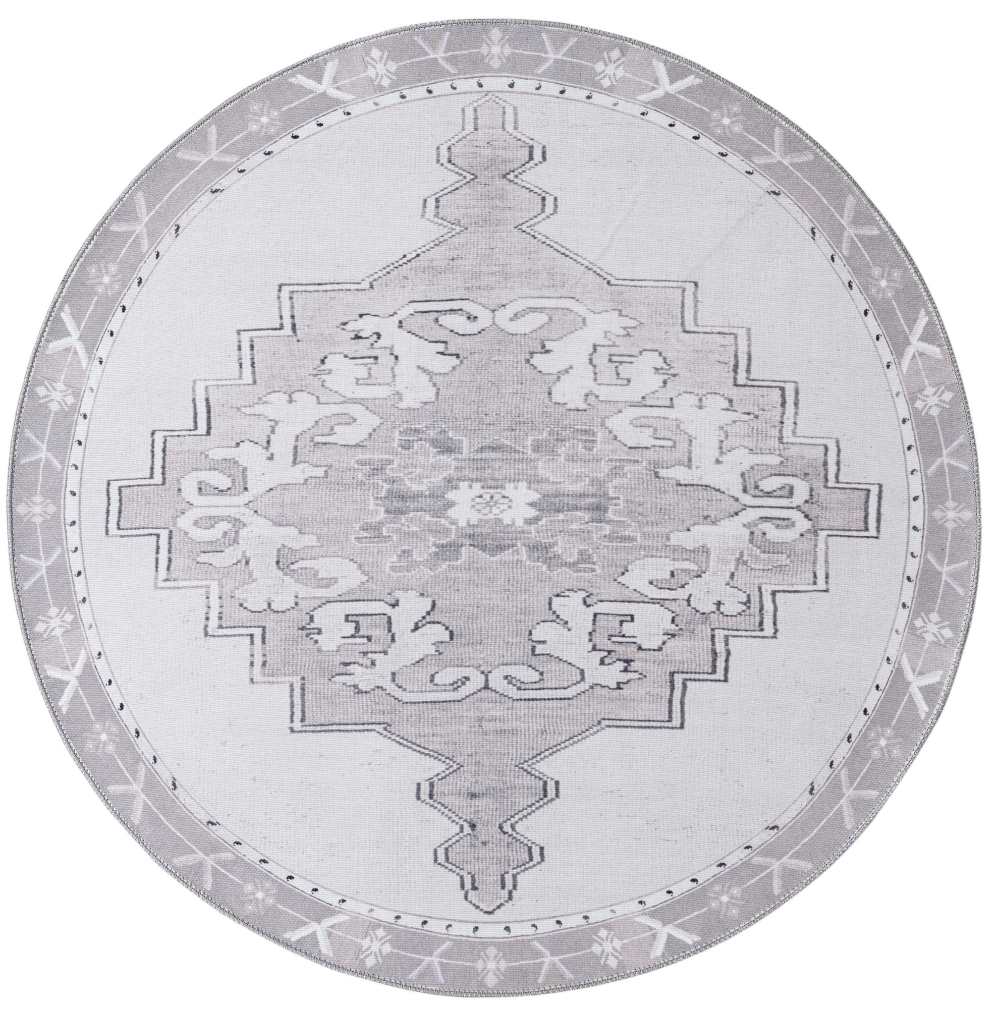 5' x 5' Washable Timeless Round Rug