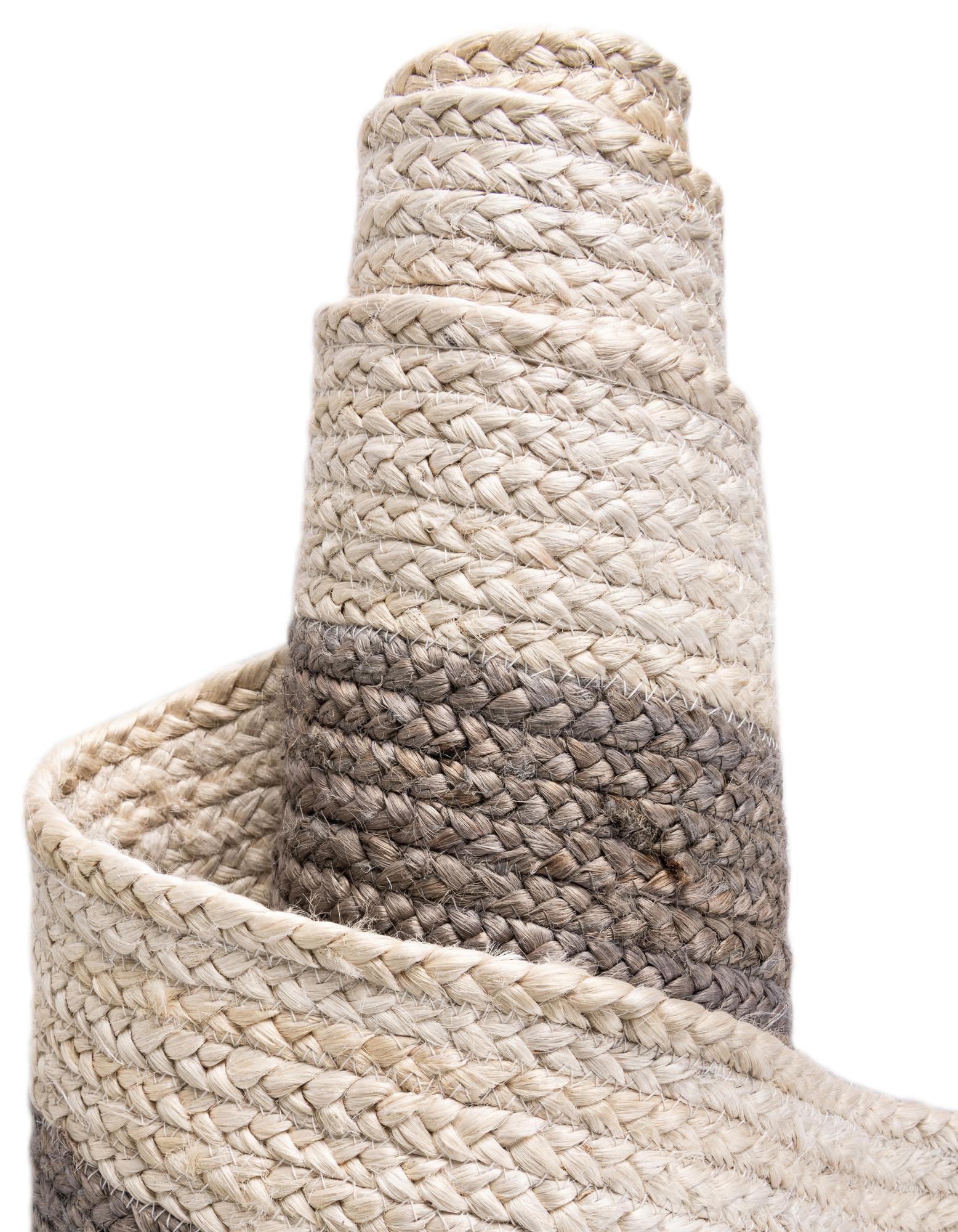 2' x 5' 1 Handmade Braided Jute Runner Rug