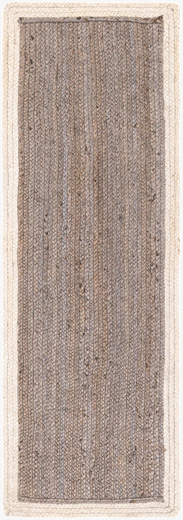 2' x 6' 1  Hand Braided Jute Runner Rug