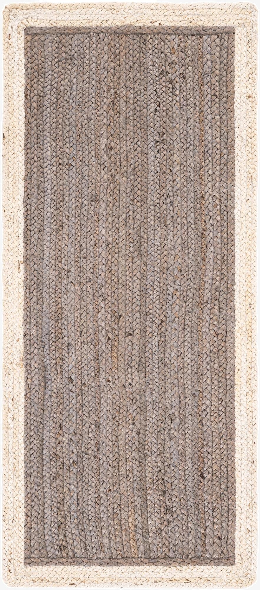 2' x 5' 1  Hand Braided Jute Runner Rug