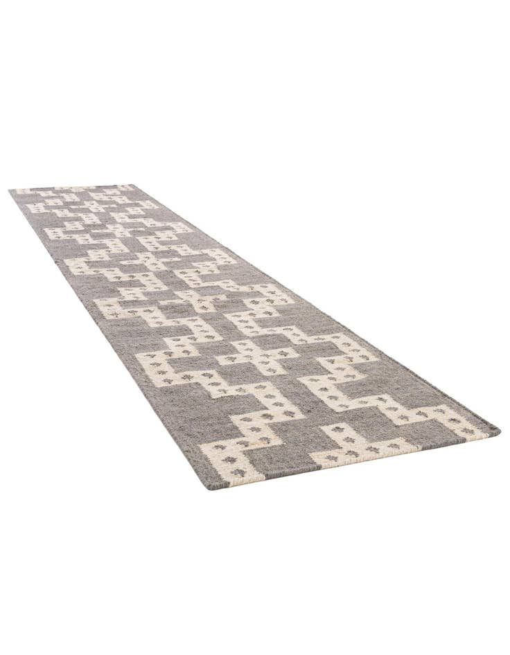 Detail image of 2' 7 x 12'  Hand Woven Kilim Wool Runner Rug