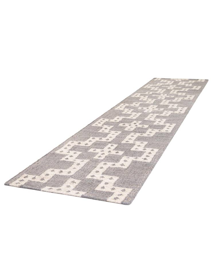 Detail image of 2' 7 x 12'  Hand Woven Kilim Wool Runner Rug