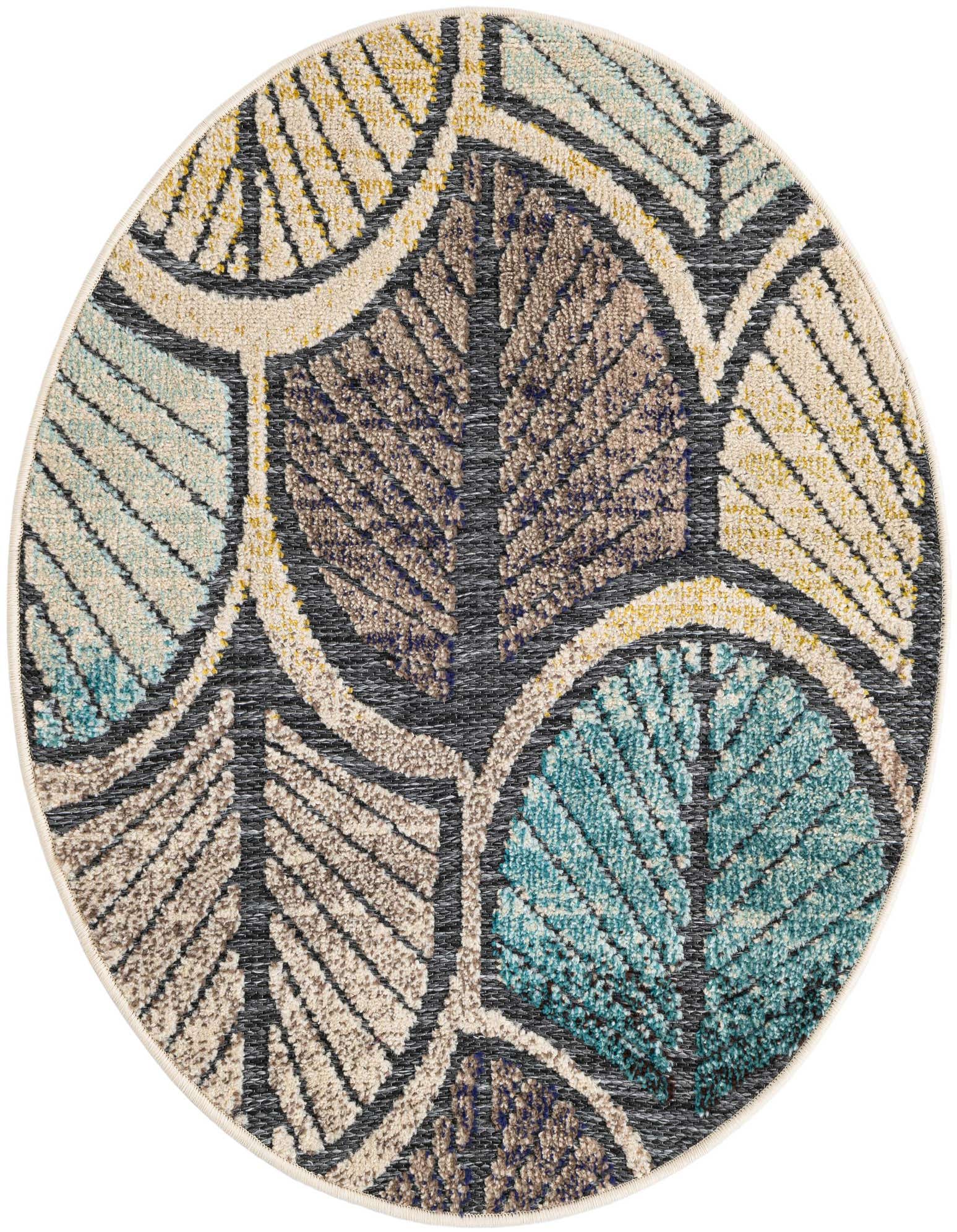3' x 3' Easy-Clean Casablanca Indoor / Outdoor Round Rug