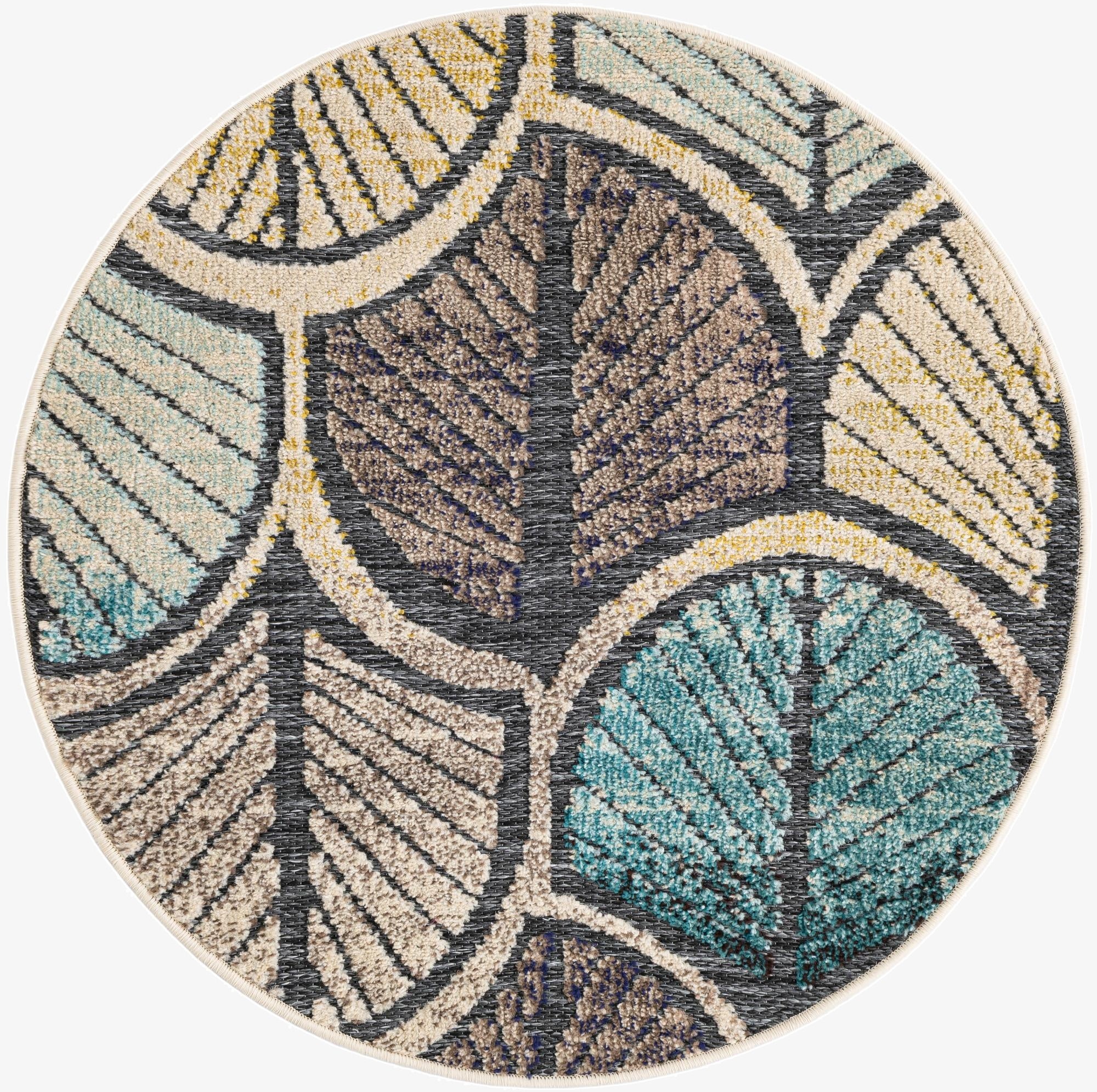 3' x 3'  Washable Casablanca Indoor / Outdoor Round Rug