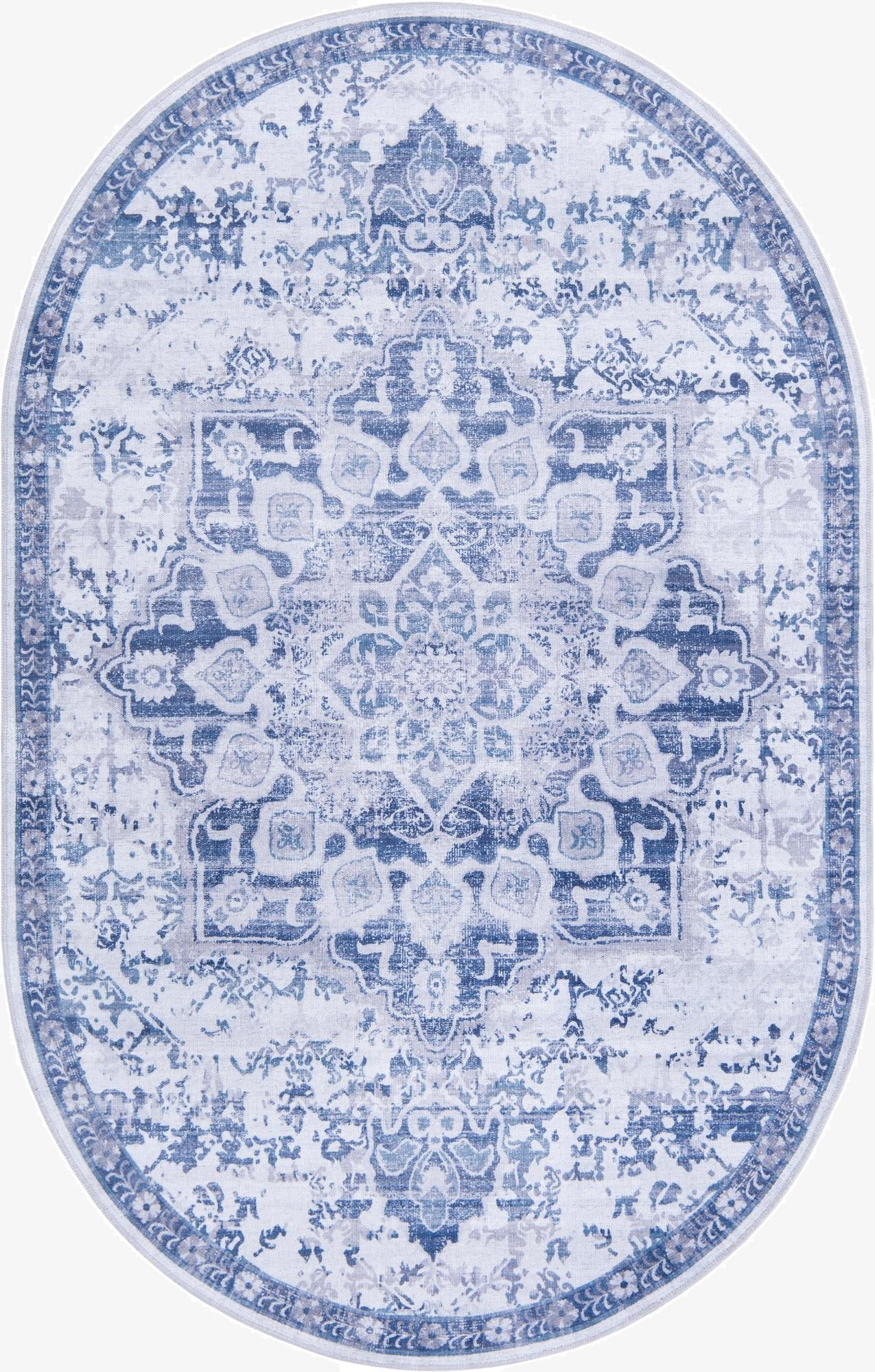 5' 3 x 8' Washable Francesca Oval Rug