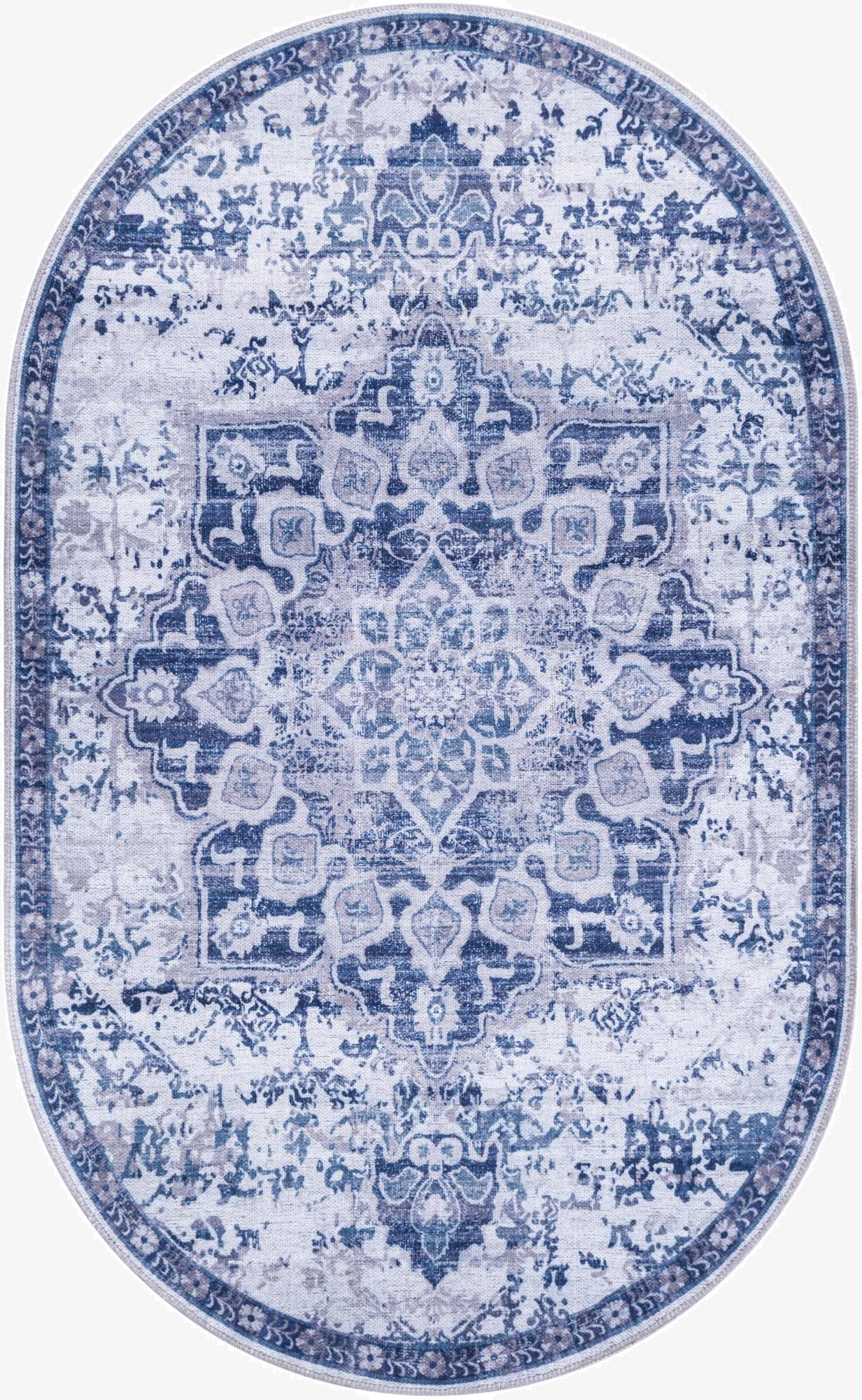 3' 3 x 5' 3  Washable Renaissance Oval Rug