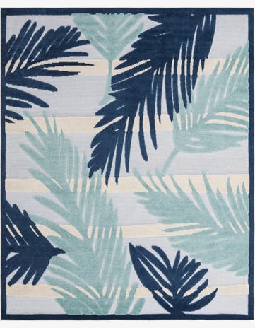 Gray Blue Easy-Clean Aruba Indoor / Outdoor Rug