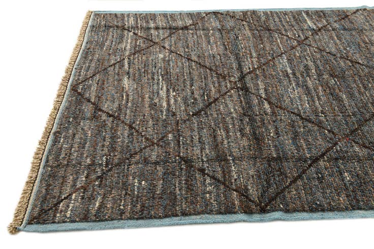 Detail image of 5' 11 x 9' 9 Hand Knotted Moroccan Wool Rug