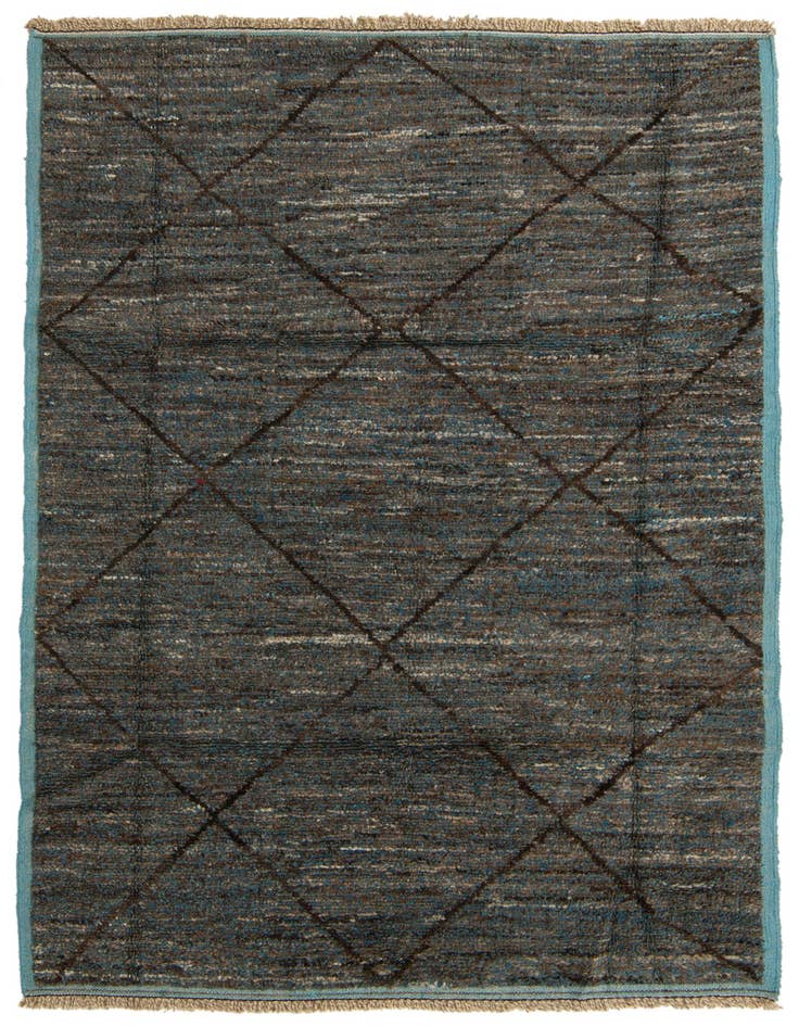 Detail image of 5' 11 x 9' 9 Hand Knotted Moroccan Wool Rug