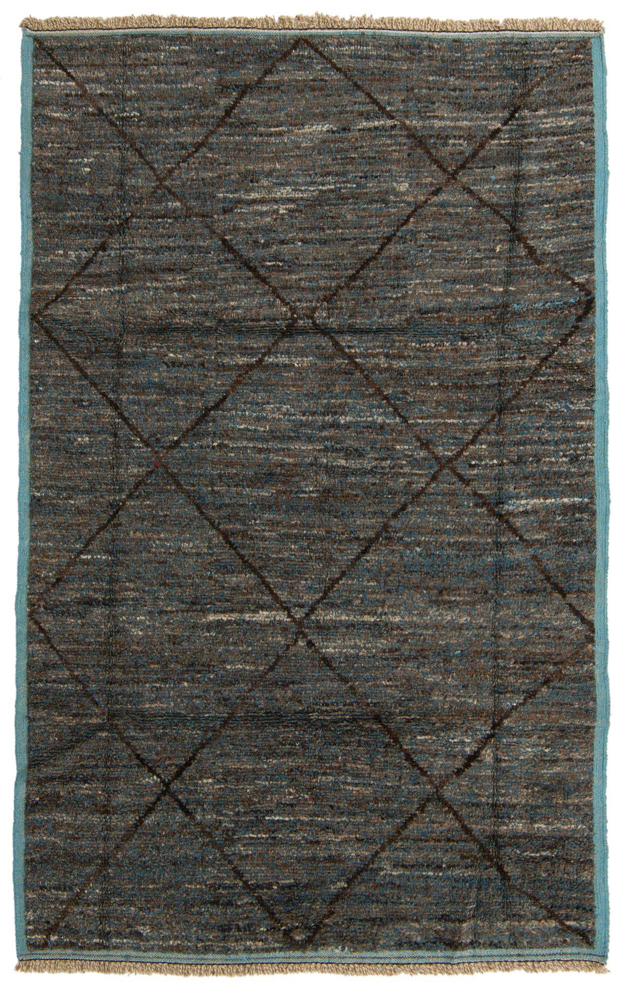 5' 11 x 9' 9 Hand Knotted Moroccan Wool Rug