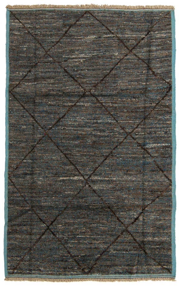 Detail image of 5' 11 x 9' 9 Hand Knotted Moroccan Wool Rug