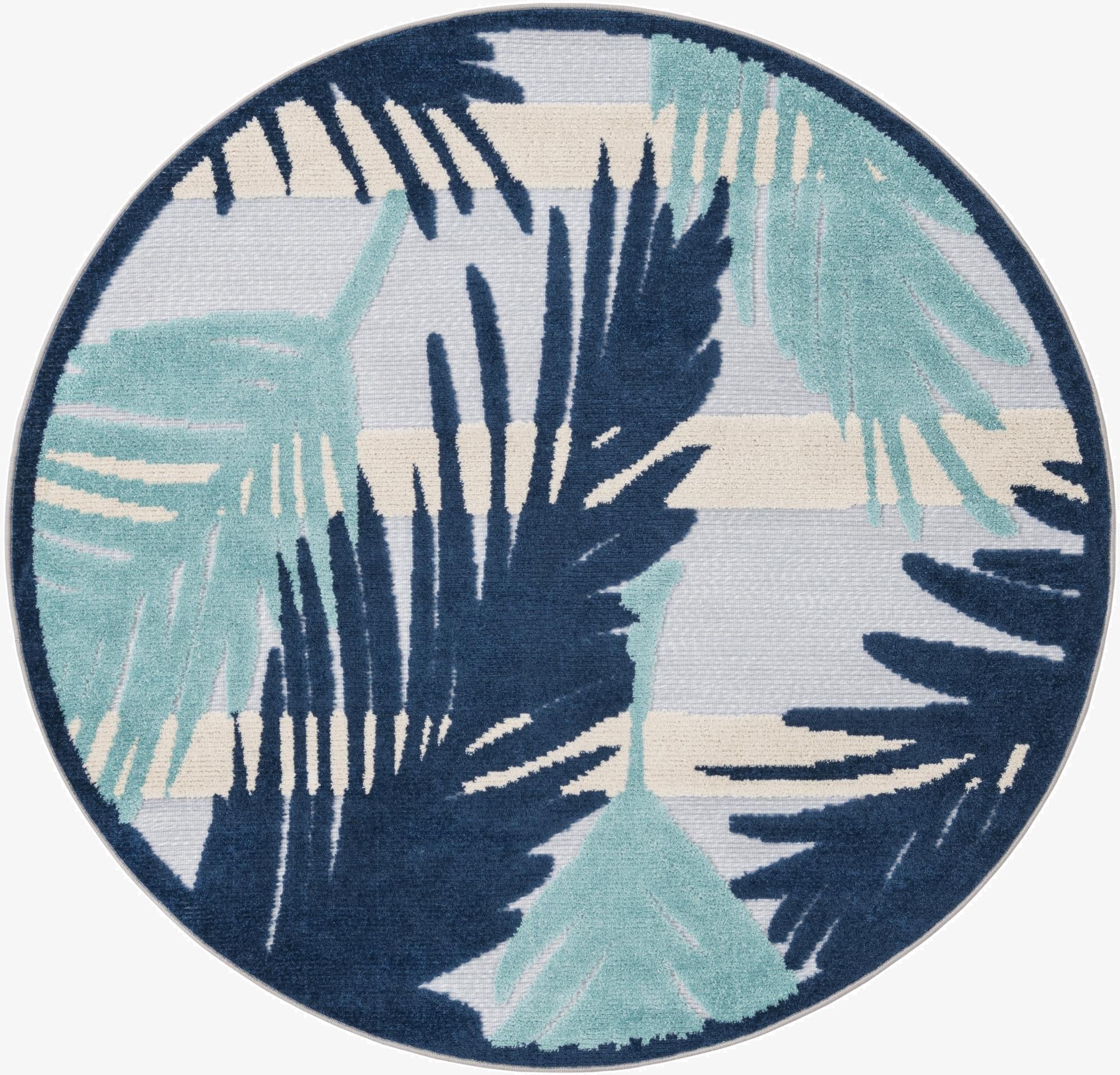 5' 3 x 5' 3  Washable Aruba Indoor / Outdoor Round Rug