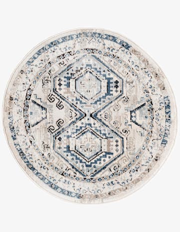 Gray Blue Charlotte Round Rug