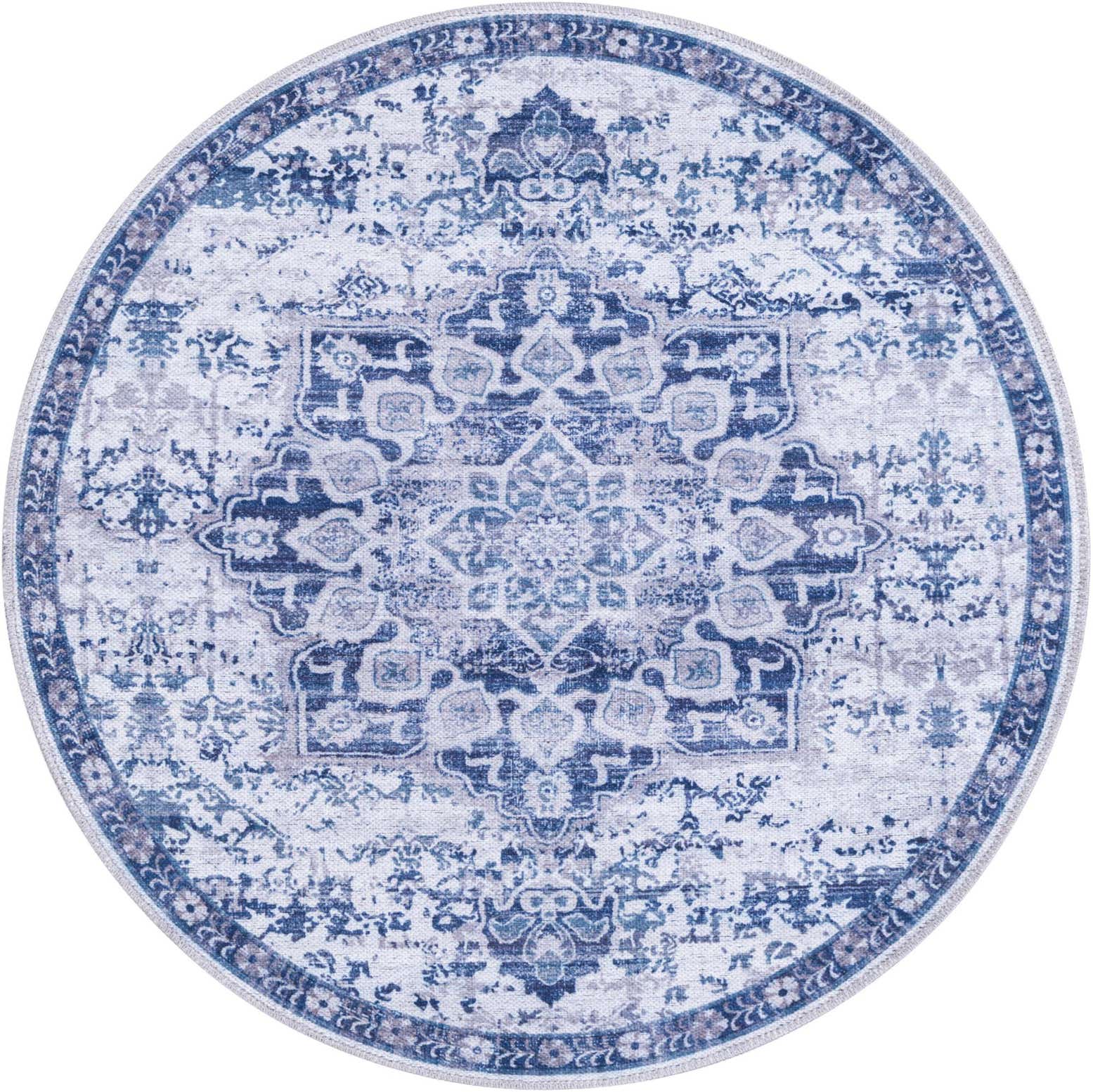 3' 3 x 3' 3 Washable Francesca Round Rug