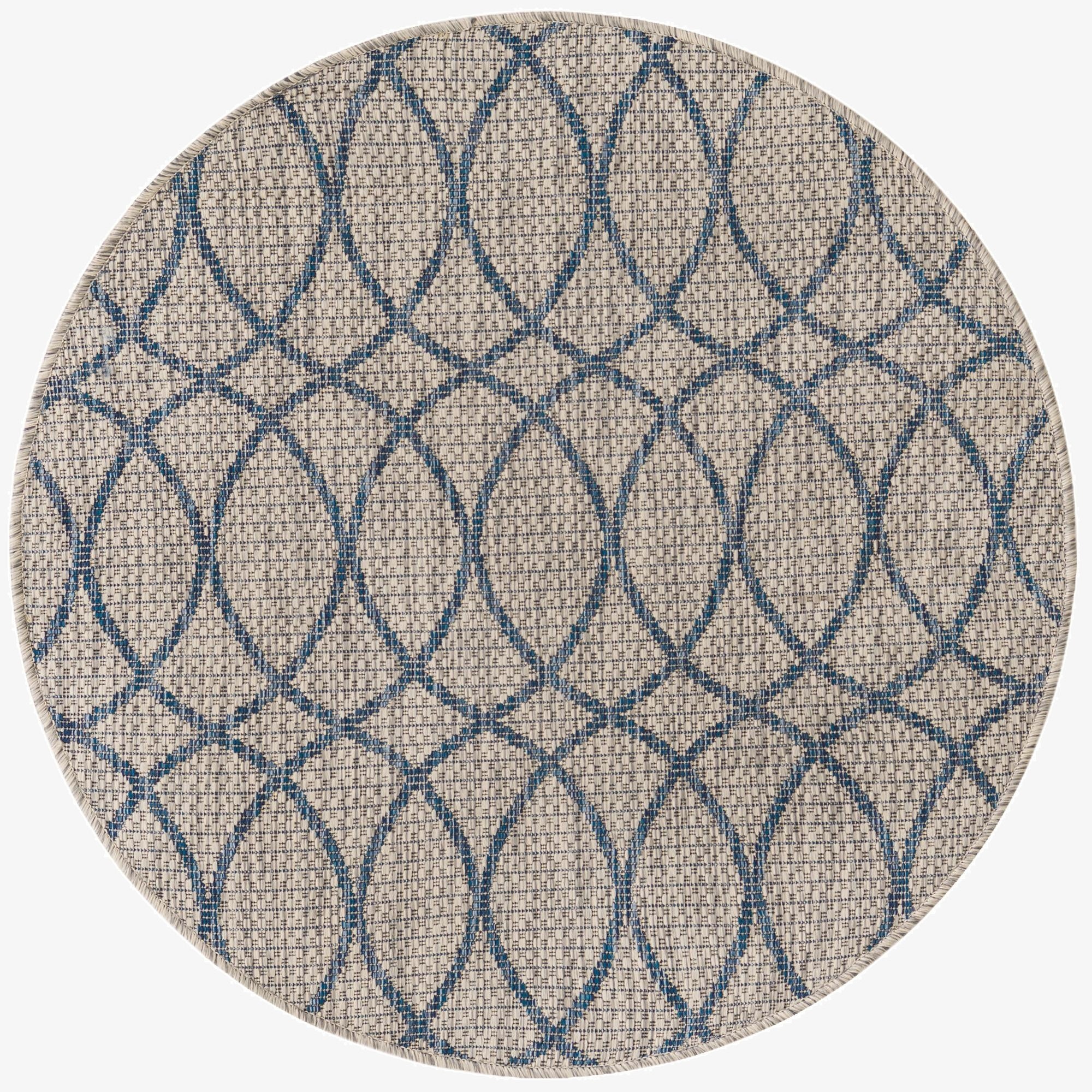 3' x 3' Washable Lattice Indoor / Outdoor Round Rug